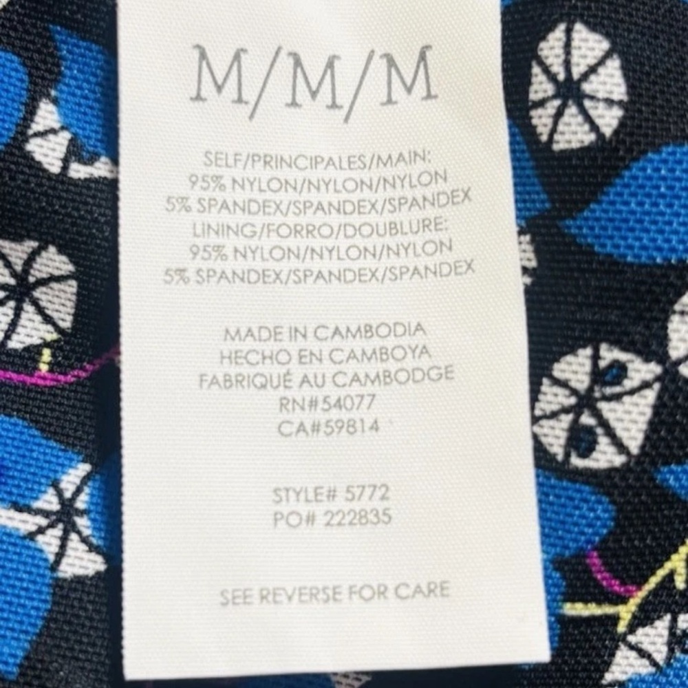 CAbi The Ten Dress #5772 Size M Blue Floral Mesh Long Sleeve Lightweight - Picture 6 of 13